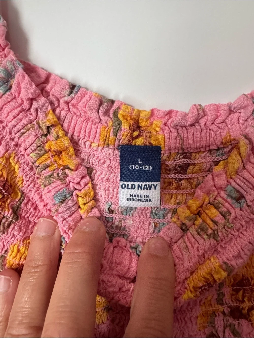 Old Navy Pink Dress with Yellow Floral Print